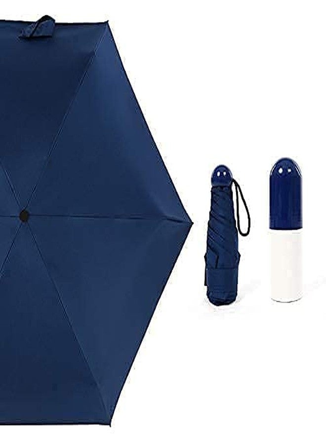APURK UV Protection tablet umbrella capsule umbrella For Rain Windproof & Sun Protection Features, 4 Folding Compact Capsule Case For Men Women Kids (navy blue) - Image 2